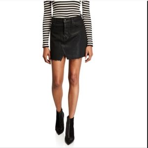 GRLFRND milla coated denim mini skirt